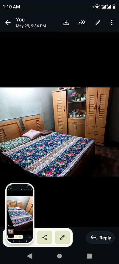 Bed with mattress
