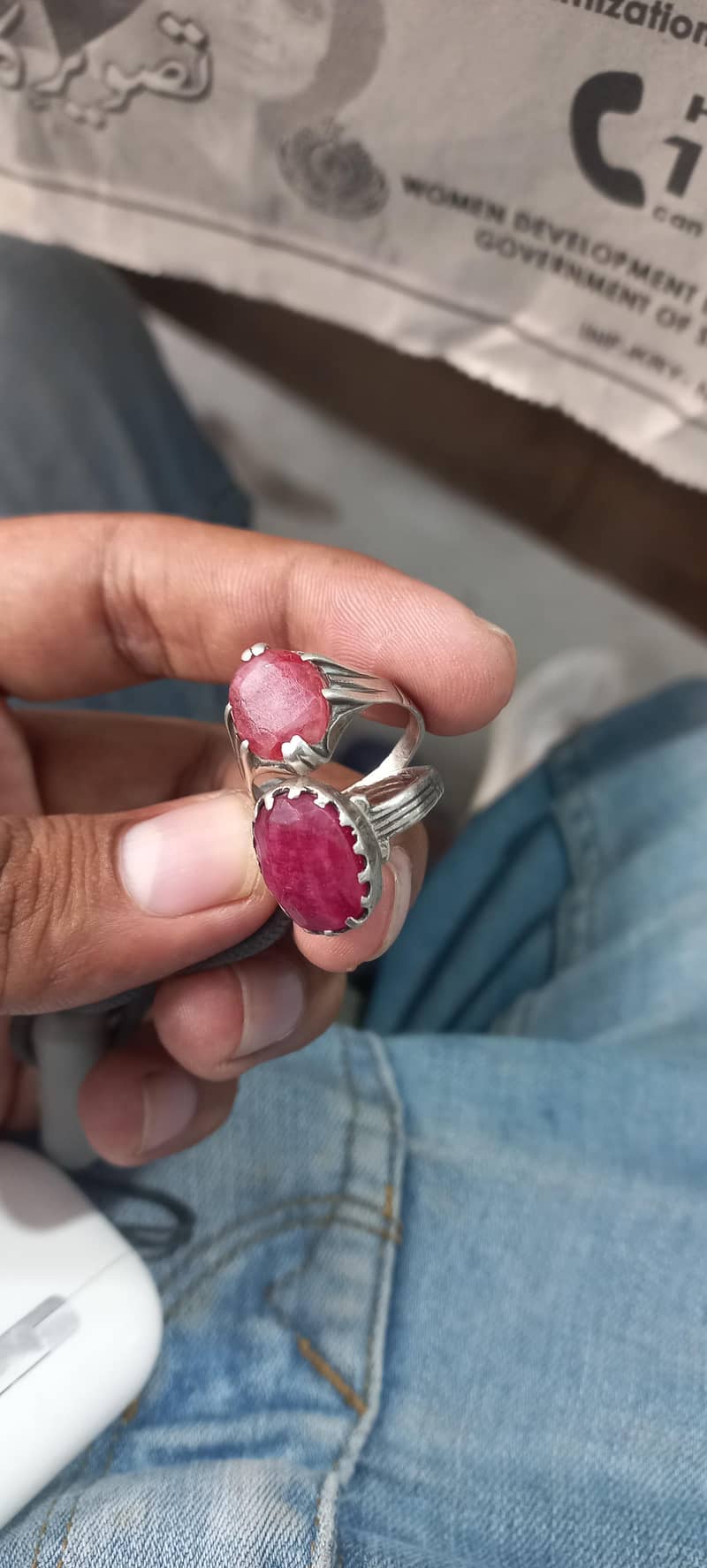 Ruby stone silver ring 0
