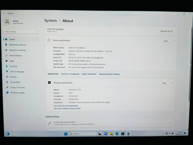Microsoft surface core i5 6