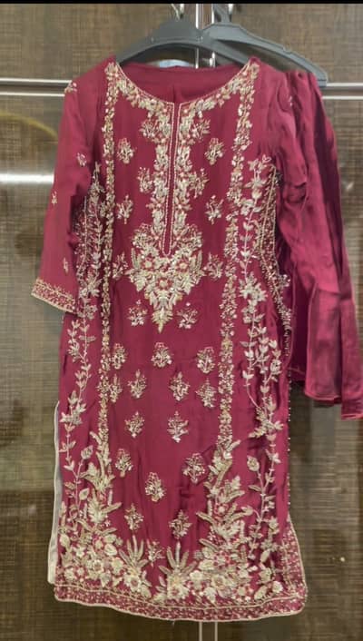 Pure tasal silk shirt and shalwar china silk duppata wore inly for 2