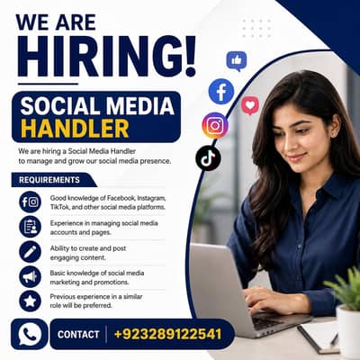 Social Media Handler | Female Jobs | Social Media Marketer | Jobs