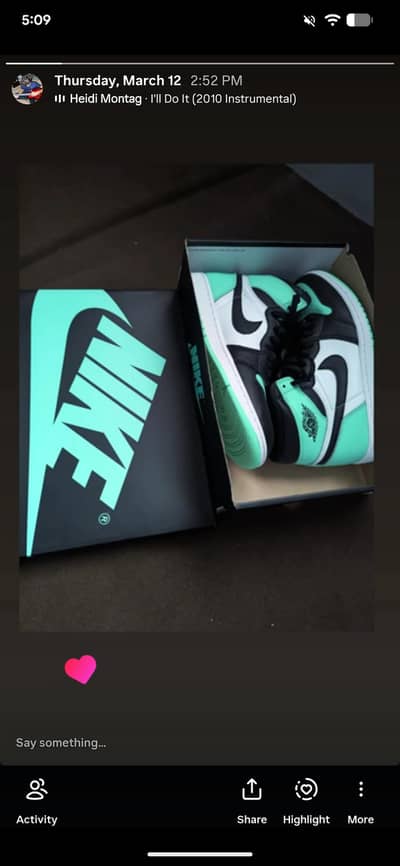 Air jordan 1 retro high og (Green Glow)