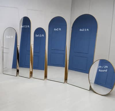 5Ft Golden Arch Mirror | 1.5Ft Wide Full Length Metal Frame Mirror