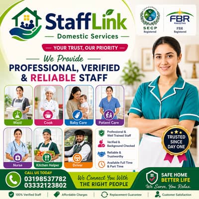 Maids / Nanny / Baby sitter / Patient Care / Cook / Helper / Driver