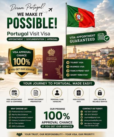 Portugal Visit Visa — Appointment First, Payment After