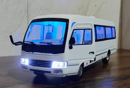 Heavy Weight Toyota Coaster Bus Diecast Metal Model | Premium Quality