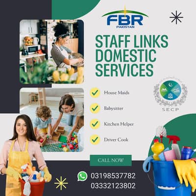 Cook ,Chef, Patient Attendants ,Maids ,Driver , babysitter, Nurse