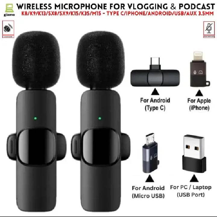 Wireless Mic Type C/IOC/Android/USB/AUX 0