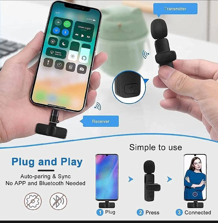 Wireless Mic Type C/IOC/Android/USB/AUX 6