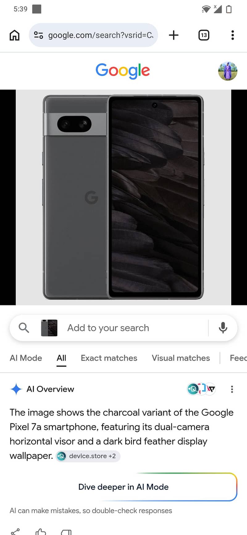 google pixel 7a 0