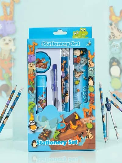 stationary set blue and pink