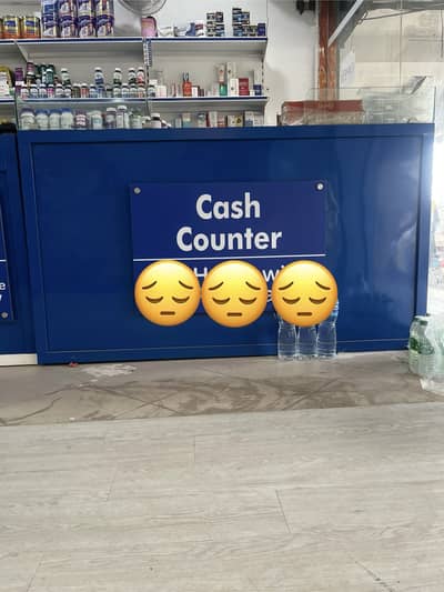 Counters racks and signboard in good condition are available for sale