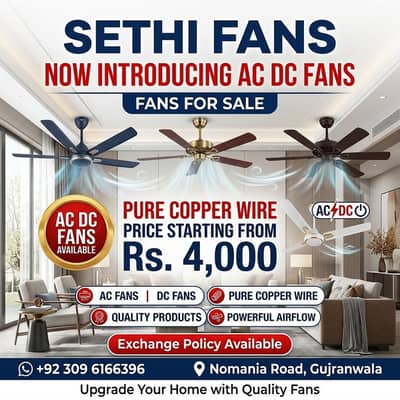 Sethi ac dc fans pure coper wire
