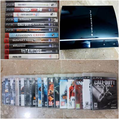 PS3 FAT (FAULTY) +2 Controllers+15 originals games with mannuals