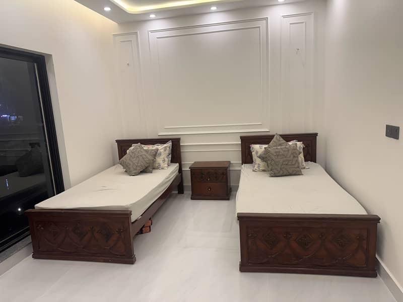 Solid wood bed in good condition. 3