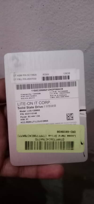 Lite-On 128GB 2.5" SATA SSD (2 Pieces Available) - Original OEM