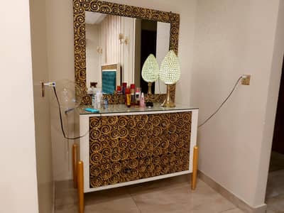 master bed with 2 side tables,1 dressing table and 2 chairs