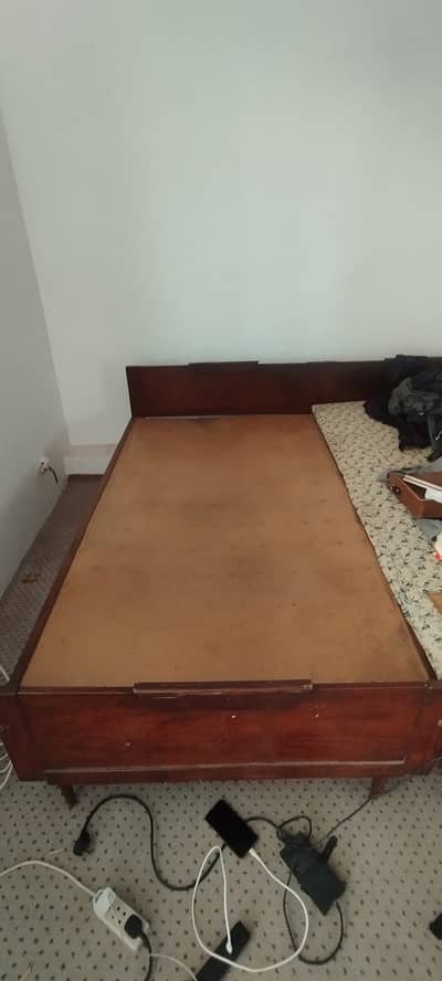 3 used single solid wood beds