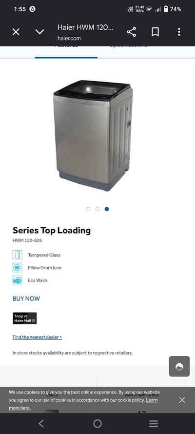 Haier automatic washing machine 12kg brand new