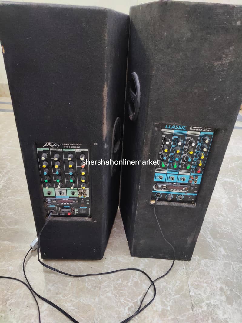 Bluetooth powered speaker 3 mic input echo delay 6