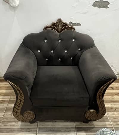 6 seater sofa with square mirror table urgent sale