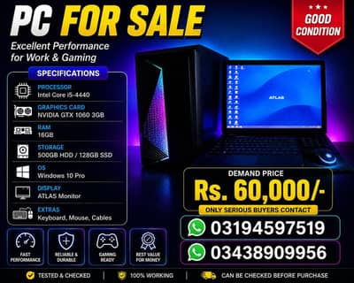 Gaming PC for sale or phone exchange with PC