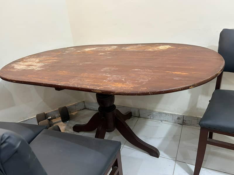 Solid wooden dining table with 6 chairs 1