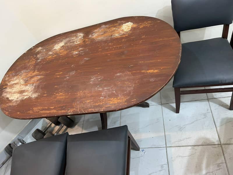 Solid wooden dining table with 6 chairs 2