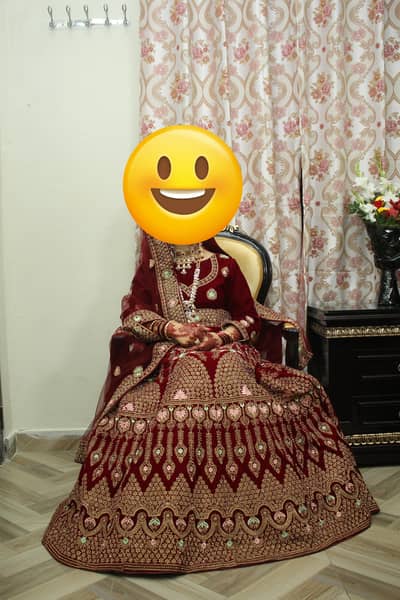Velvet bridal lehanga