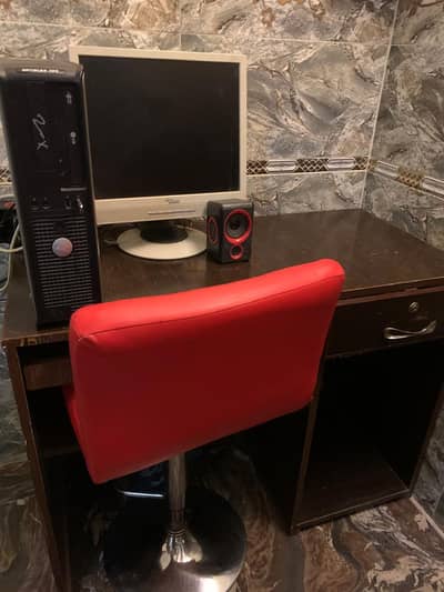 Wooden Computer Table with Keyboard Tray & Drawer