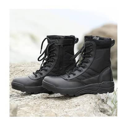 Men Synthetic Leather Casual Calf Boots Black Size 40-44