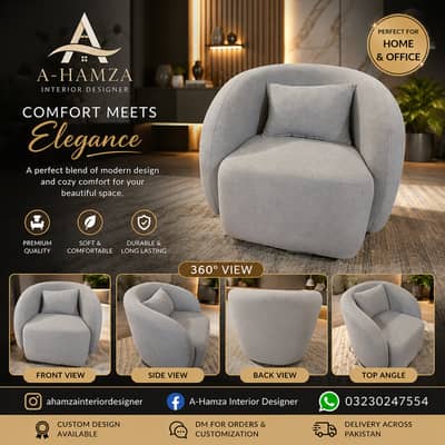 Modern Luxury Barrel Accent Chair – 360° Design