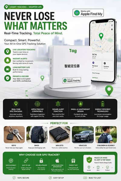 Smart GPS Tracker – Apple Find My Compatible 