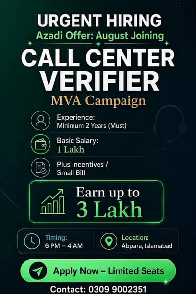Hiring call centre verifiers