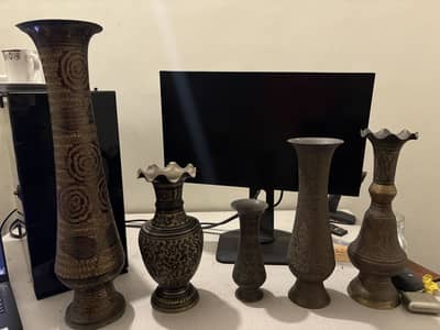 Hand-Engraved Antique Brass Vase – Made in Bahrain