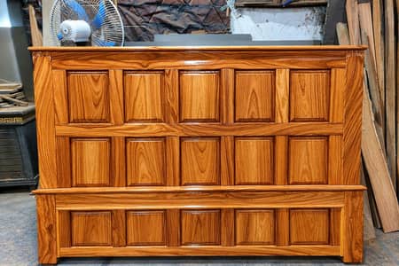 New pure wooden yellow pine wood king size bed