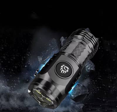 rechargeable mini flash light black blue aluminium waterproof