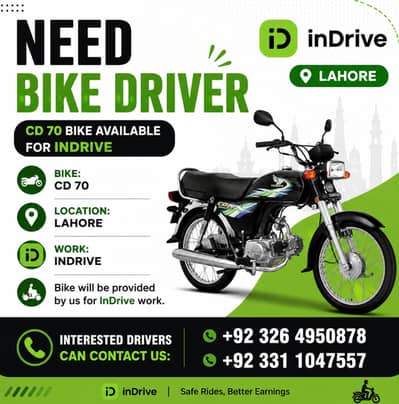  CD 70 Bike Available for InDrive