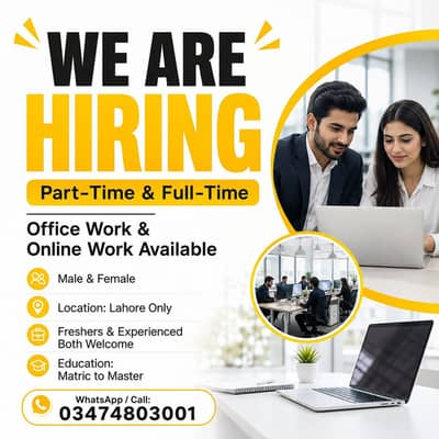 ONLINE WORK AVALIABLE FOR MALE AND FEMALE