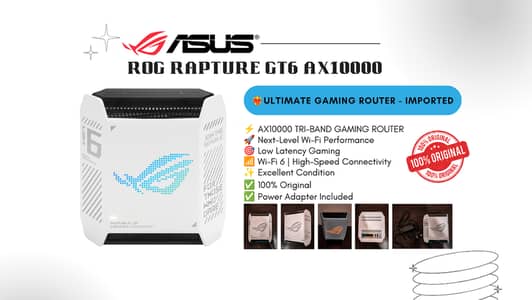 ASUS ROG Rapture GT6 AX10000 Gaming Router – For Sale
