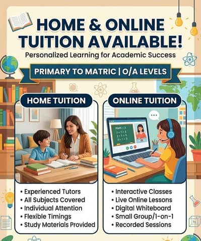 home and online tuition available