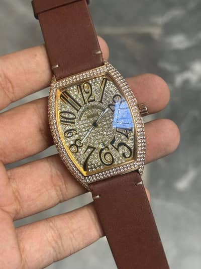 new frank muller date and diomnd dial watch
