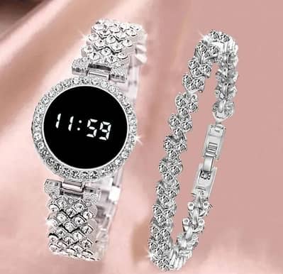 DAIMOND TOUCH SCREEN LED WATCH FOR LADIES