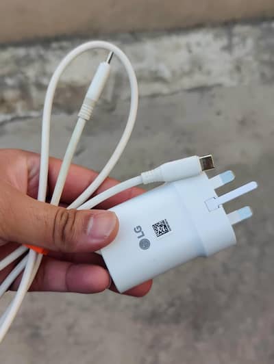 LG V60 ThinQ 100% Genuine 25 Watts Fast Charger Type C To Type C Cable