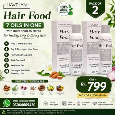 Havelyn Hair Food 7 Oils in 1 - Pack of 2 (200ml Each)