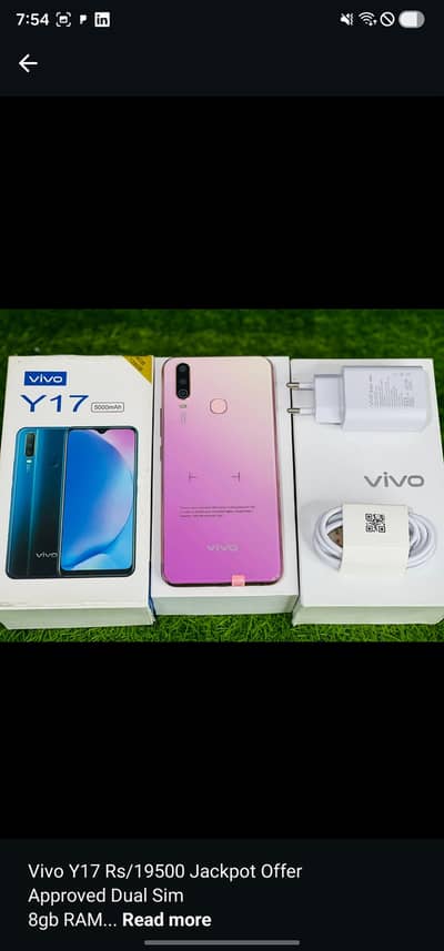 Vivo Y17 with box PTA