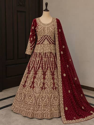 bridal barat dress and walima maxi dress for sale