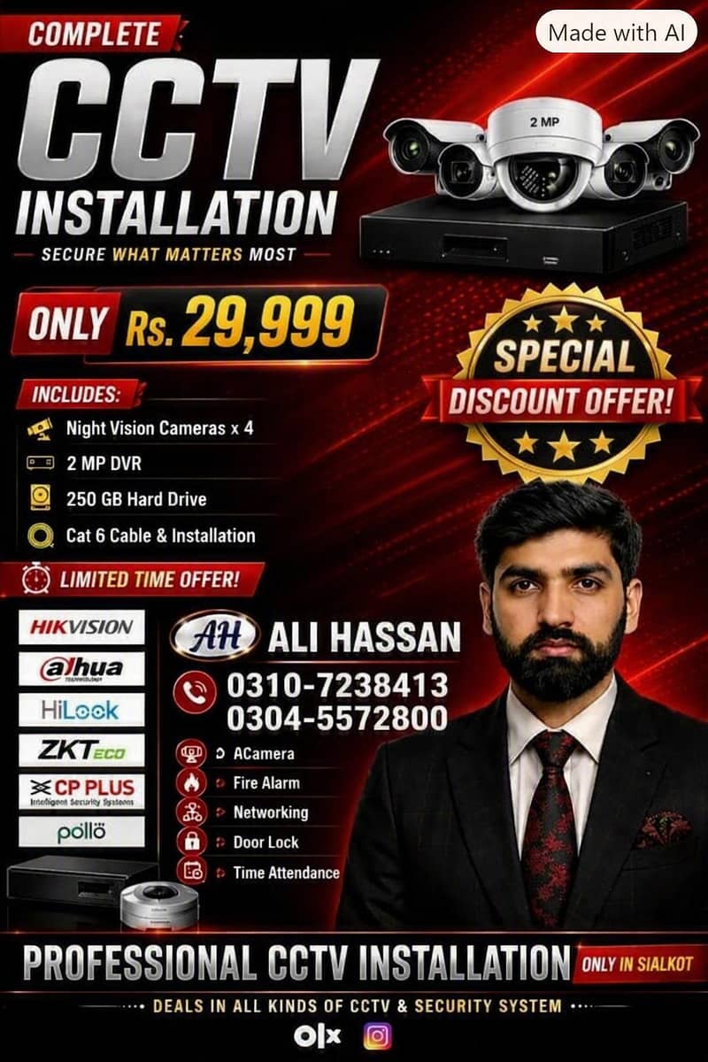 Complete CCTV cameras installation 0