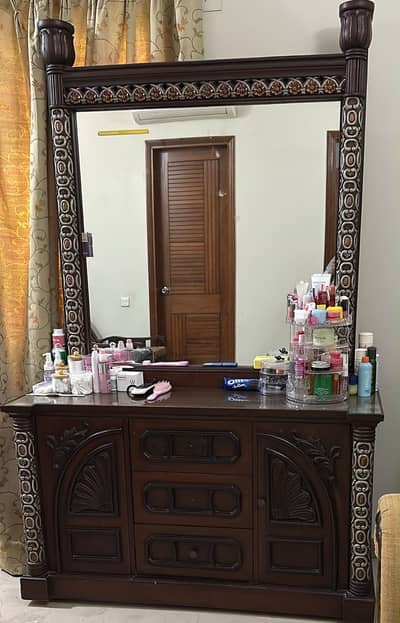 Used Wooden Bedroom Set with Dressing Table — For Sale