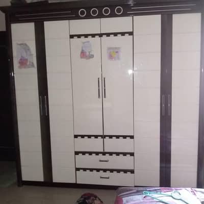 bed and cupboard